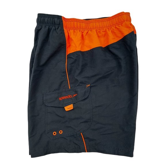 Speedo Trunks Elastic Waist Drawstring Pockets Mesh Navy Mens XL Summer Pool - Picture 4 of 9